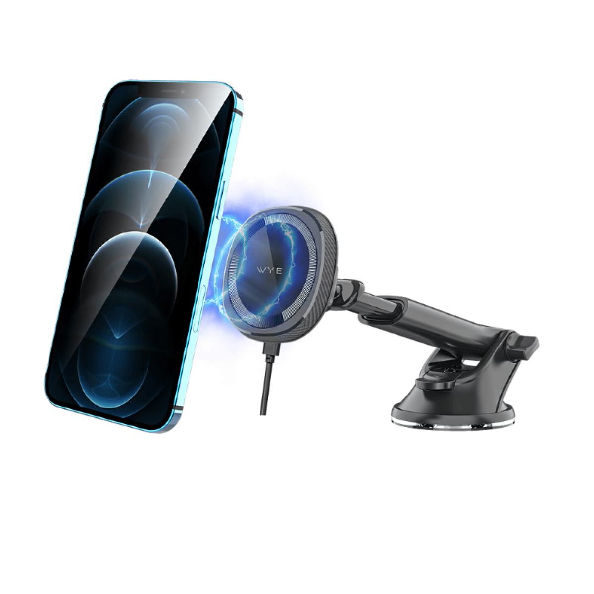 Magnetic Wireless Charging Dashboard & Windshield Mount Black