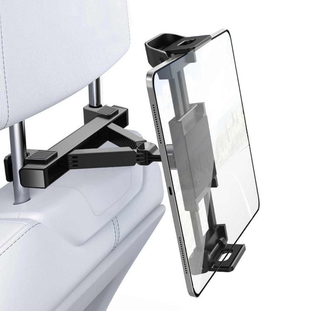 Car Headrest Tablet & Phone Holder Black