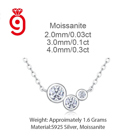 Local Stock Fashion Fine Jewelry-Smiling Moissanite Diamond Sterling Silver Necklace Gold Plating Accessories Women Necklace
