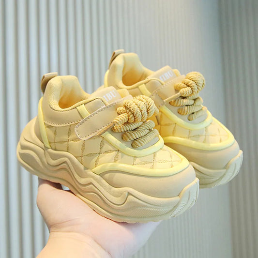 Fashion Kids Leather Shoes Lovely Children Outdoor Breathable Sneakers Sport Comfort Lightweight Casual Shoes