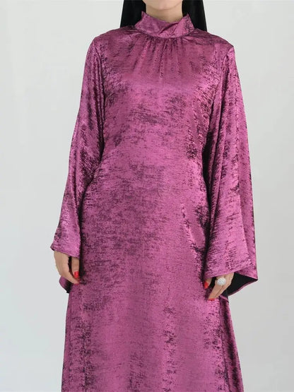 Fashion Satin Abaya Dubai Luxury 2024 Muslim Kaftan Dress Abayas For Women Kebaya Caftan Marocain Robe Femme Musulmane Vestidos