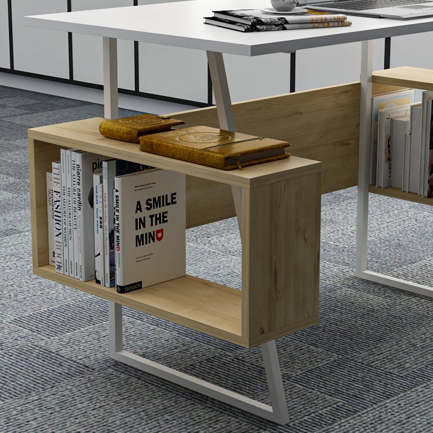 Wholesale P&W Study Desk with Shelves Computer Laptop Desk