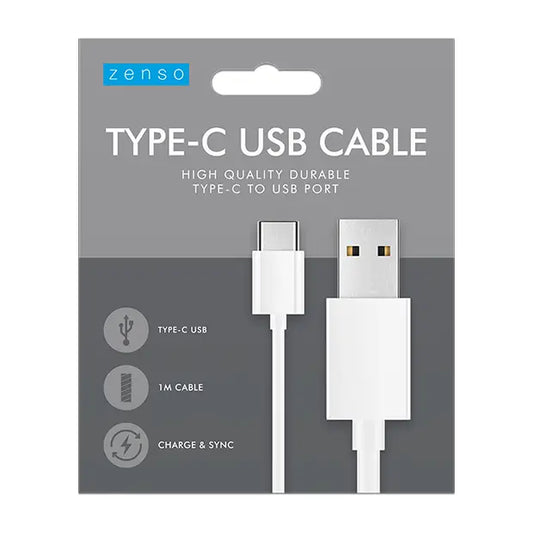 Type-C To USB White Cable 1M